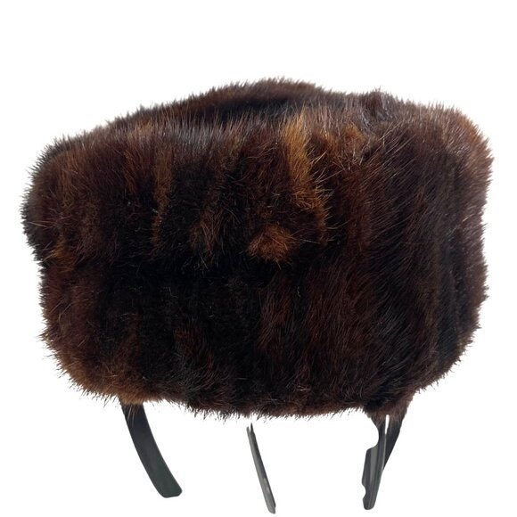 Vintage Mink Fur Pill Box Hat Union Made USA Designed By Lora Womens OSFM - Picture 3 of 8